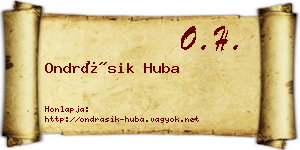 Ondrásik Huba névjegykártya